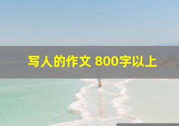 写人的作文 800字以上